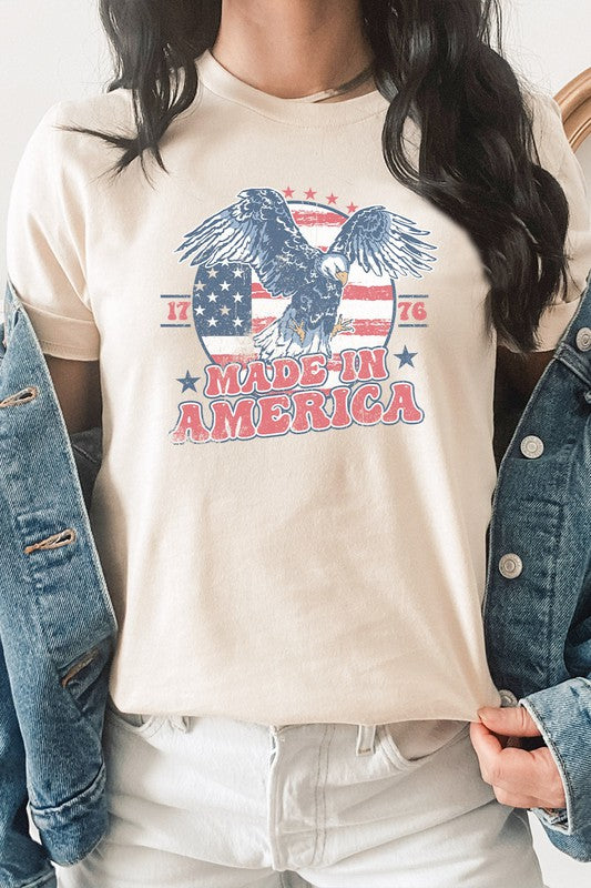 Retro Made In American 1776 Eagle Graphic Tee